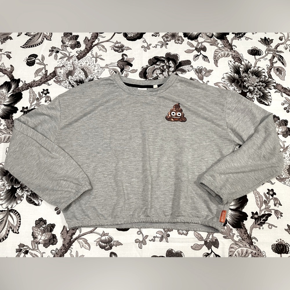 💩 Poop Emoji Crop Longsleeve